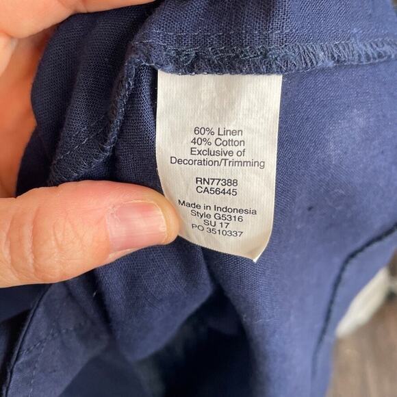 J. Crew Women's Floral Embroidered Dress Size 4 Linen Cotton Blend Boho Coastal - Picture 11 of 12